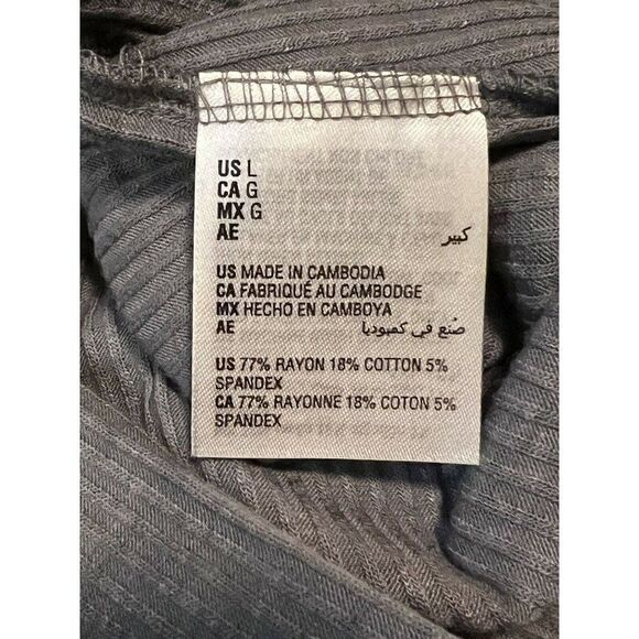 Jenni Cast Iron Gray Solid Ribbed Lounge Pajama Tank Top Large NWT - Picture 7 of 8